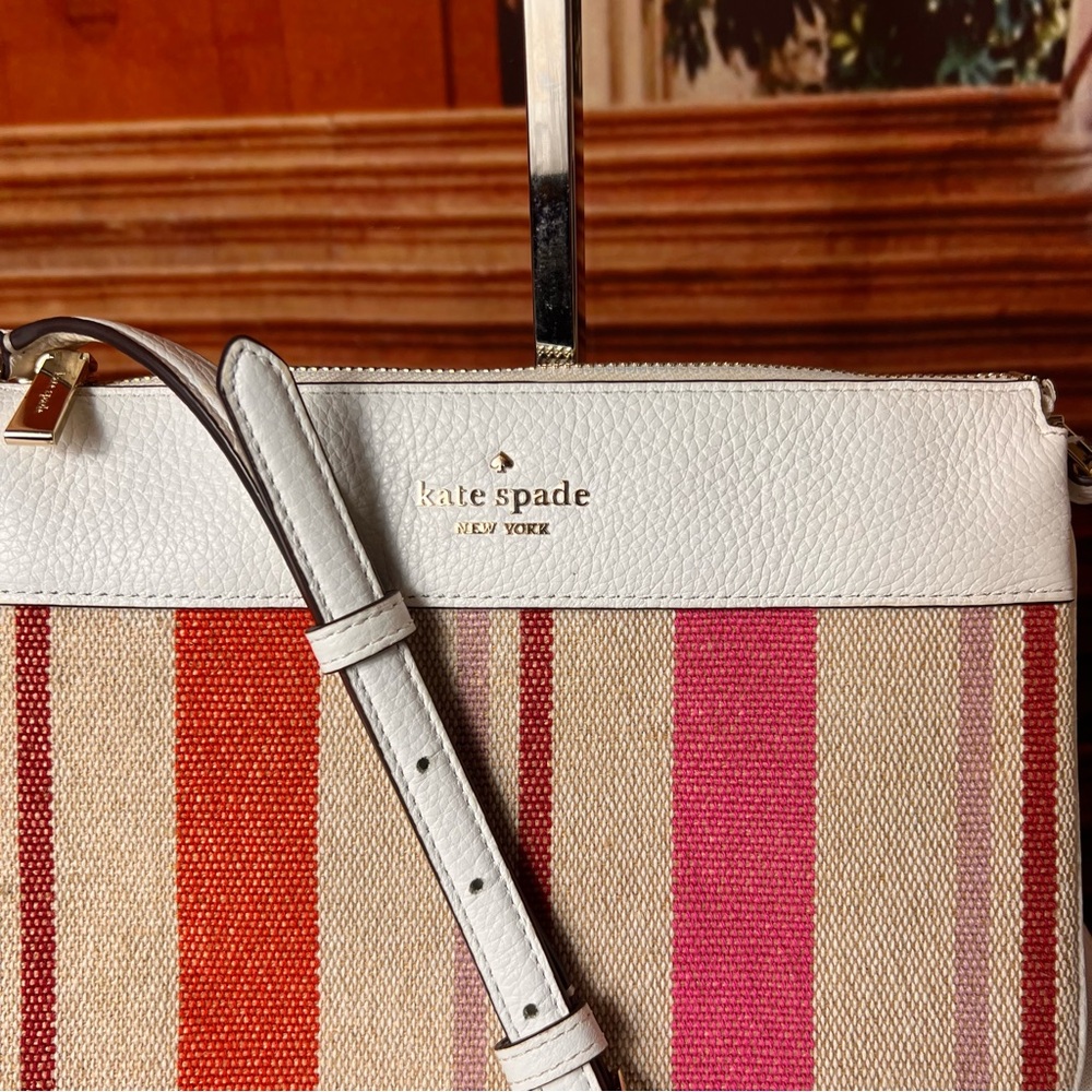Kate Spade Leila Pink and Orange Crossbody Bag with Modern Design, triple gusset - Picture 3 of 17